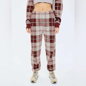 Aritizia TNA Sz XS Cozy Fleece Boyfriend Basic Sweatpant in Tanya Birch Burgundy